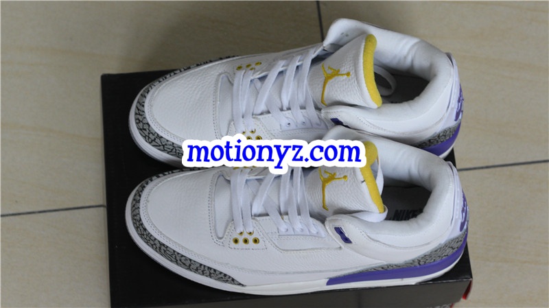 Authentic Air Jordan 3 Kobe Bryant White Purple Gold